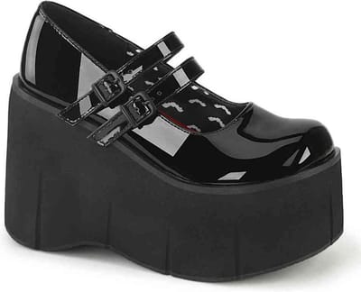 DemoniaCult - KERA08 Plateau Sandaal - US 8 - 38 Shoes - Zwart