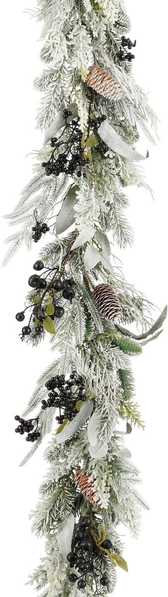 Mica Decorations Vesper Guirlande met Dennenappels - L180 x B15 x H10 cm - Groen, Zwart