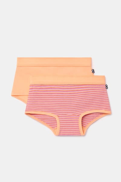 Woody 2 boxers meisjes - lilaroze - streep - 262-10-SHD-Z/011 - maat 128