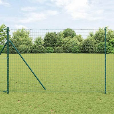 vidaXL - Euro-hek - met - grondbevestiging - 10 - x - 1,6 - m - PVC-Coated - Staal - Groen