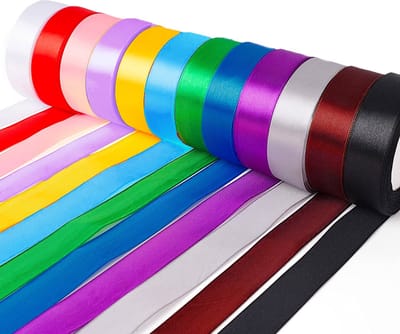 Allerion Satijnen Linten Set – 12 Kleuren Cadeaulint op Rol – 12 mm Breed en 22 Meter Lang – Satijnlint in Rood, Goud, Roze, Wit, Blauw, Zwart, Groen – Voor Knutselen, Cadeaus, Decoratie – Inclusief Luxe Geschenkdoos