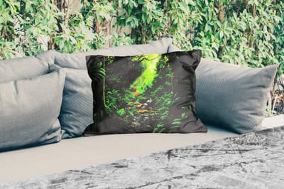 Buitenkussens - Tuin - Jungle - Water - Bladeren - Zon - Natuur - 50x30 cm