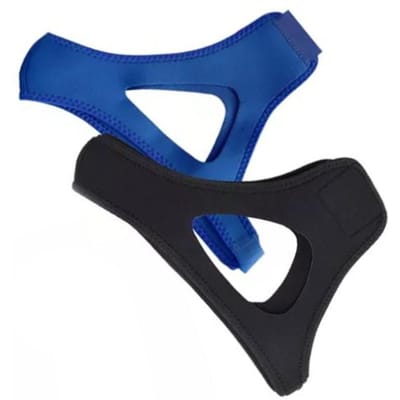 2 PCS Sangle Menton Anti-Ronflement Respirante Réduction Ronflement Support Mâchoire Ceinture pour Hommes Femmes blue