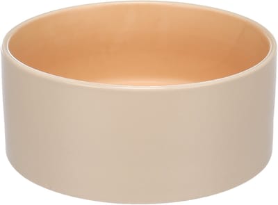 Voerbak hond – drinkbak hond – eetbak hond keramiek – topkwaliteit geglazuurde keramiek! – Ø18 cm – 1,2L – Flamingo eet- en drinkpot Anca beige & oranje
