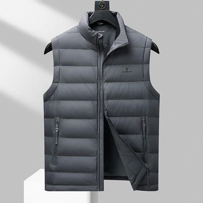 Nieuw Winter Heren Donsvest Plus Vet Plus Size Losse Werkkleding Donsvest Warme Jas 10XL grijs