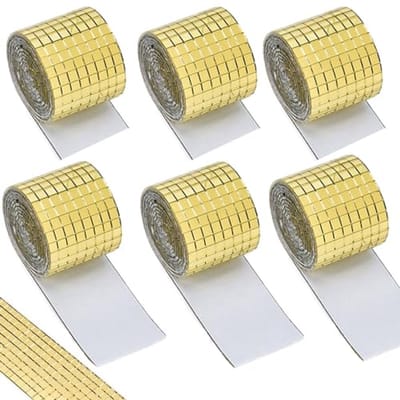 Mini Spiegeltegels - Zelfklevende Glas Mozaïektegels voor Creatief Handwerk (5 x 5 mm, Goud)