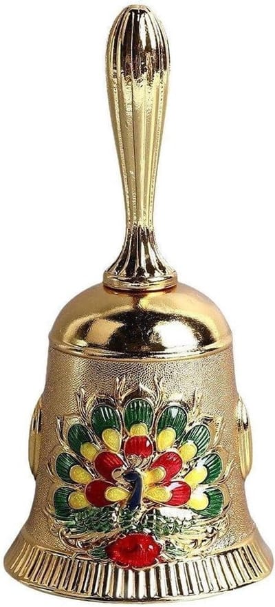 Hand Bell - Antieke Bel - Service Melden - Zinklegering Bloemontwerp - 11 x 5.5 cm - Stijl1