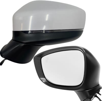 BILMAX Linker Buitenspiegel Vervanging voor Mazda CX-5 (KF) 2017–2025, Elektrisch Verstelbaar, Elektrisch Inklapbaar, Met Dodehoekassistent (BSM), Met Richtingaanwijzer, Verwarmd, Wit, 9-Pins (Bestuurderszijde)