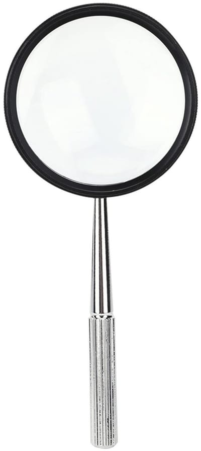 Dailygoods- Loep 35 x 50 mm - Metalen Loep - Vergrootglas voor Identificatie - Lezen van Teksten - Geschikt voor Sierstempels - Afstand 3-5 cm