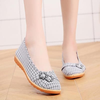 Chaussures plates en tissu confortables pour femmes Mode Mignon Printemps & Été Semelle Tpr Chaussure Simple Mocassins à Enfiler Chaussures de Rue Cool pour Dame 41 beige