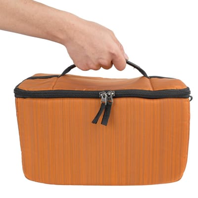 Waterdichte DSLR Camera Lens Tas met Riem Inzetstuk Verdelingszakje Beschermhoes(oranje) beige