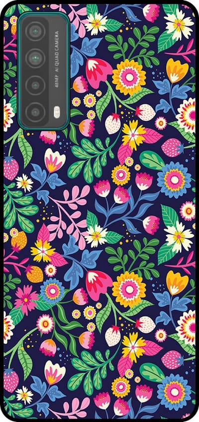 Smartphonica Telefoonhoesje Geschikt voor Huawei P Smart (2021) met bloemen opdruk - TPU backcover case flower design geschikt voor Huawei P Smart (2021)
