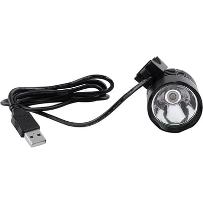 Waterdichte 1200LM USB Fiets Koplamp Zaklamp Stroboscoop Voorlicht Lamp(Zwart) zwart