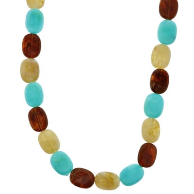 Behave® Lange ketting natuurtinten 160 cm - Nikkelvrij, Geschenkverpakking