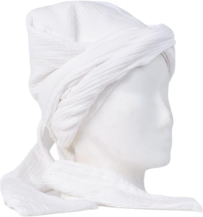 Haarhanddoek Krullen - Ploppen Doek - Krullen Vormen - Zacht Hydrofiel Katoen - 2.05 x 0.62 Meter - Wit