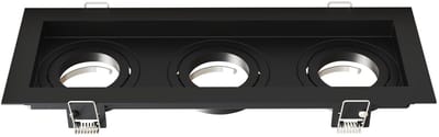 Ledvion – LED Inbouwspot Triple Rechthoek 270x100mm – Zwart – Dimbaar – Kantelbaar – GU10 – IP20