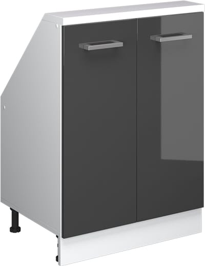 Vicco Rion Kast voor schuine wand – met 2 deuren Antraciet hoogglans/wit