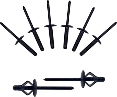 60 Stuks Zwarte Popnagels Aluminium XXL Flens 4.8x25mm - Voor Kunststof, Hout en Meubelmontage