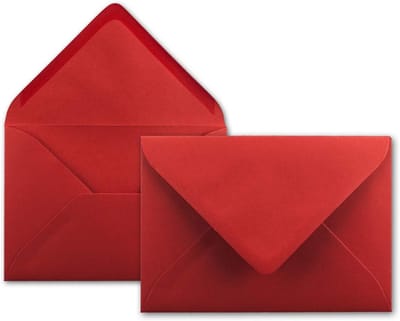 250x Roos-Rode Enveloppen DIN B6 (12,5 x 17,6 cm) - 80 g/m² - Zonder Venster