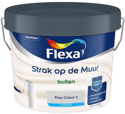 Flexa - Strak Op De Muur Buiten Zijdemat - Flow Colour 1 - Mengverf - 2,5 L