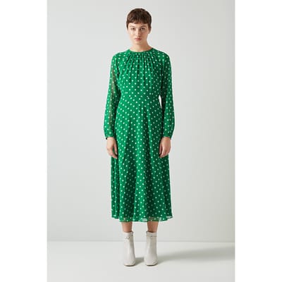 LK Bennett Addison - Midi Dress Green/blue Größe: 8 | Midikleider Outlet | Damen | Grün