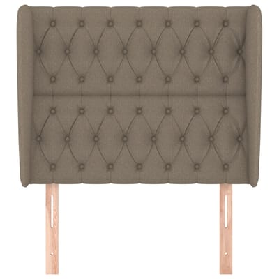 vidaXL - Hoofdbord - met - randen - 93x23x118/128 - cm - stof - taupe