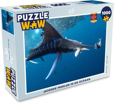 Puzzel Zwaardvis - Blauw - Water - Legpuzzel - Puzzel 1000 stukjes volwassenen