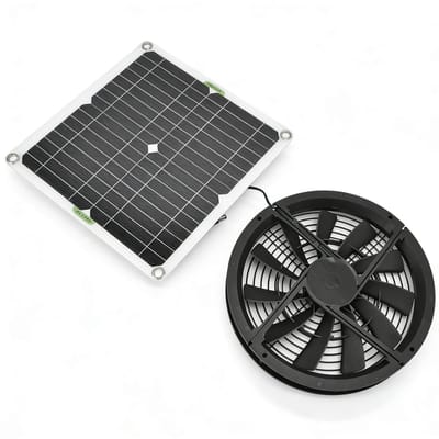 Allecto - Zonnepaneel Fan Kit - Ventilator voor Kippenhokken - Waterdicht en Veilig - Geschikt voor Huizen en Kassen - Energiebesparend en Oplaadbaar
