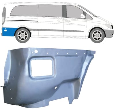 Reparatiepaneel achterspatbord voor Mercedes Vito W639 2003-2014 / Rechts