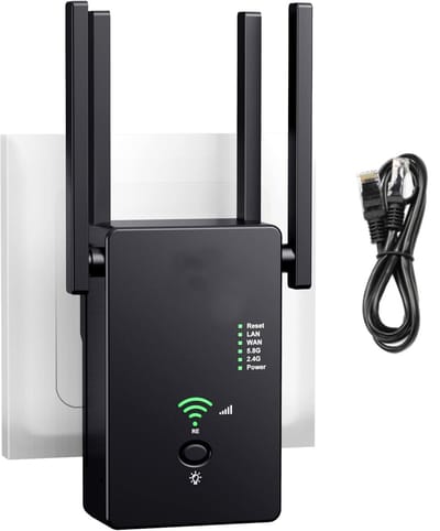 Wifi versterker-1200 Mbps-WiFi Repeater-wifi versterker stopcontact-Internet Versneller-Draadloze signaalversterker voor thuis-zwart