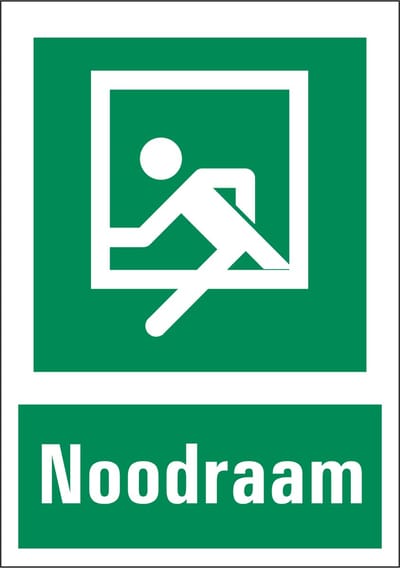 Noodraam sticker met tekst 210 x 297 mm