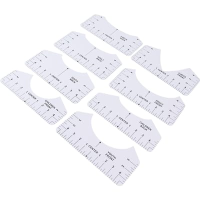 8 PIÈCES Guide de Règle pour T-shirt PVC Centrage de Vêtements Design Outil d'Alignement de T-shirt pour Accessoires de Presse à Chaud white