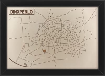 Houten stadskaart van Dinxperlo