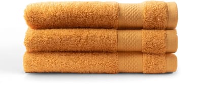 DoubleDry Hotel Badhanddoeken 70 x 140 cm – Set van 3 – 100% Katoen 500 g/m2 – Zacht & Absorberend - Okergeel
