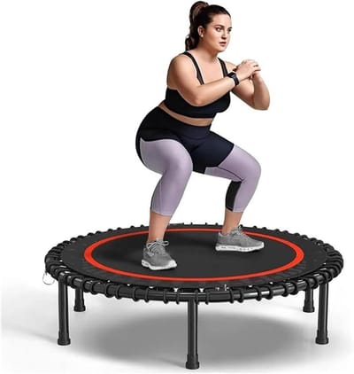 Mini Trampoline - Fitness Rebounder - Thuis Fitness - Geluidsarm Ontwerp - Compact Formaat - Rood