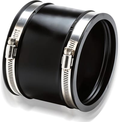 Flexibele Rubberen Huls - Geluidsdempende Manchet - Ventilatie Verbinden - Roestvrijstalen Klemmen - 125 mm - Zwart