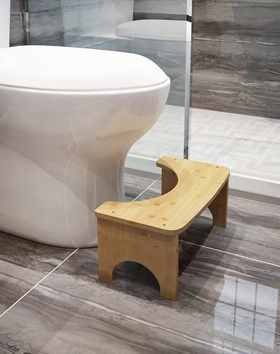 Bamboe Toiletkruk – Ergonomisch 35° Ontwerp | Anti-Slip & Duurzaam | Natuurlijk Hout voor Gezonde Zithouding