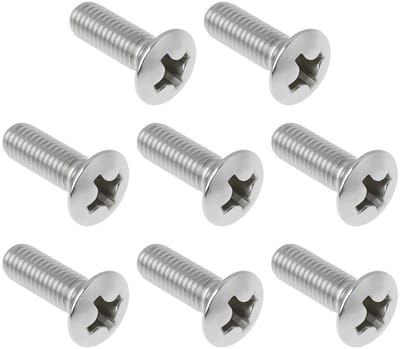 Dailygoods- Schroeven 8 stuks M8 x 24 mm - Verzonken - Roestvrij staal - Corrosiebestendig - Compatibel met Recaro/Porsche 911 - Precieze pasvorm - Vervangschroeven