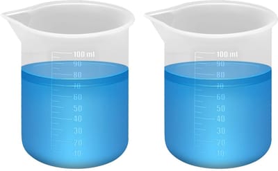 Dailygoods- Maatbeker 100 ml - Siliconen Maatbeker - Set van 2 - Herbruikbaar - Transparant - Handig voor Wasmiddel - Wasbeker