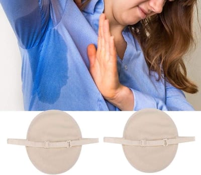 Allecto Plus - Herbruikbare Katoenen Okselzweetbescherming - Okselzweet Absorberende Pads - beige - Draagbaar en Gemakkelijk Mee te Nemen