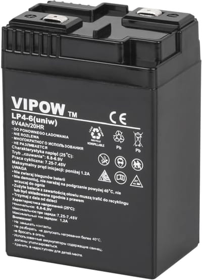 Oplaadbare Batterij - Loodgel Accu - Noodstroom Toepassingen - Onderhoudsvrij Ontwerp - 6V 4Ah