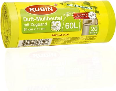 Geur Vuilniszakken - Afvalzakken Met Handgreep - Hygiënisch Afval Beheer - Frisse Citrus Geur - 25 Liter Inhoud - Zonnegeel