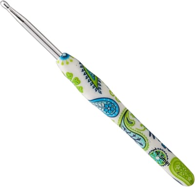 4.5mm Haaknaald UK Maat, Stevige Metalen Haaknaalden met Ergonomische Rubber Grip voor Artrose Handen en Comfortabel Haken