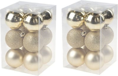 Cosy & Trendy Kerstballen - 24x - 6 cm - goudkleurig - - Mat/glans - Onbreekbare plastic