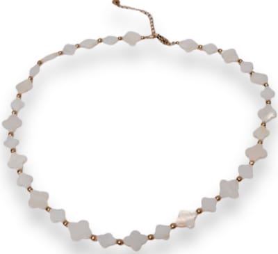 Dames Ketting - Wit - Design - Roestvrijstaal (RVS) - 45CM