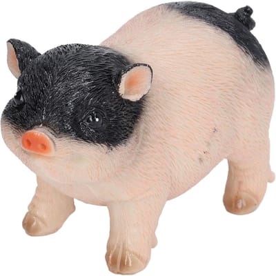 Schattig Varken Tuinbeeld Hars Dieren Figuur Buitensculptuur Hars Gazonornament Mini Roze Zwart black