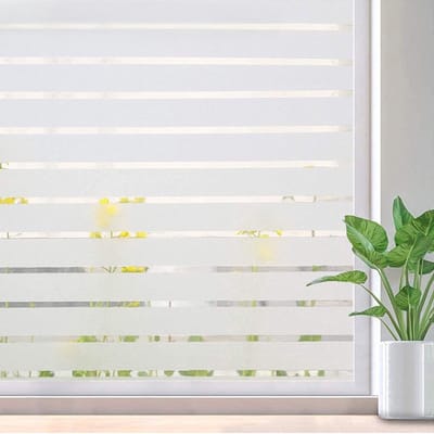 Simple Fix Raamfolie - 60x300cm - Decoratiefolie - Plakfolie - Anti Inkijk - Statisch - Isolerend - Gestreept