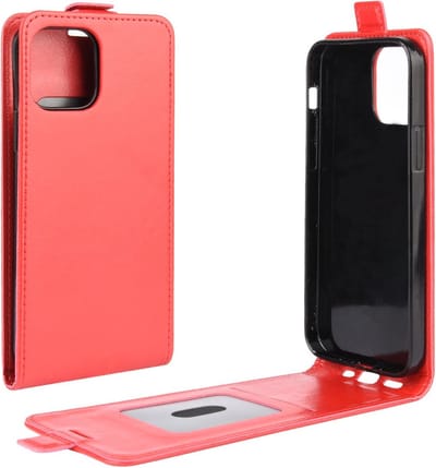 Peachy Flip case kunstleer hoesje geschikt voor iPhone 12 mini - rood