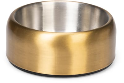 Designed by Lotte Noar Voerbak Hond - Eetbak/Drinkbak - Vaatwasserproof - Anti-slip - RVS - Goud - 940ml