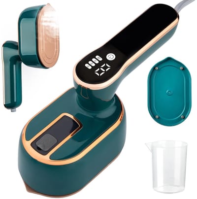 longziming -Compacte Handheld Kledingstomer met LED-Display - Draagbare Reisstomer voor Kleding, Studenten en Thuisgebruik - Groen